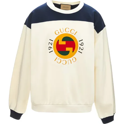 Cotton Crewneck Interlocking Sweater , male, Sizes: L - Gucci - Modalova