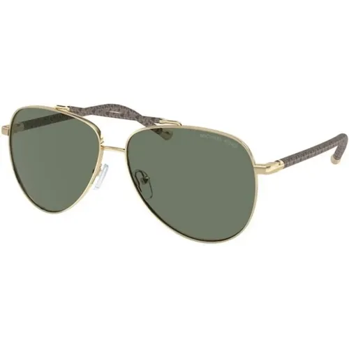 Gold Frame Green Lens Sunglasses , unisex, Sizes: 59 MM - Michael Kors - Modalova