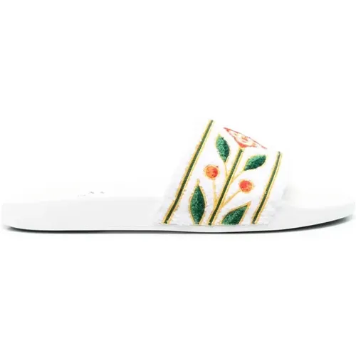 Rubber Slippers with Embroidery , male, Sizes: 10 UK - Casablanca - Modalova