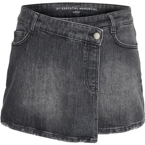 Asymmetric Wash Skirt Shorts Knickers , female, Sizes: W27, W26, W24, W31 - My Essential Wardrobe - Modalova