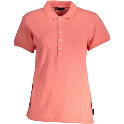 Kurzarm Polo Shirt Logo , Damen, Größe: M - North Sails - Modalova