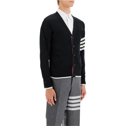 Classic V-Neck Wool Cardigan Women , male, Sizes: L, M, XL - Thom Browne - Modalova