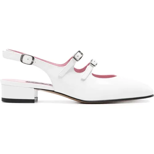 Weiße Lackleder Slingback , Damen, Größe: 39 EU - Carel - Modalova