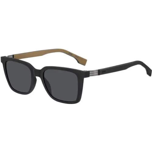 Beige Frame Grey Lenses Sunglasses , unisex, Sizes: 53 MM - Hugo Boss - Modalova