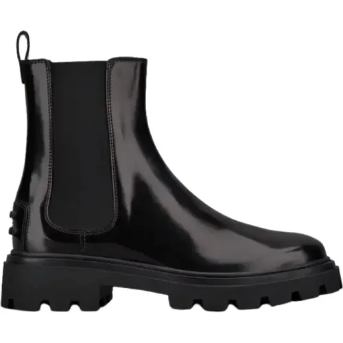 Schwarze Chelsea-Boots mit Gummisohle , Damen, Größe: 39 EU - TOD'S - Modalova