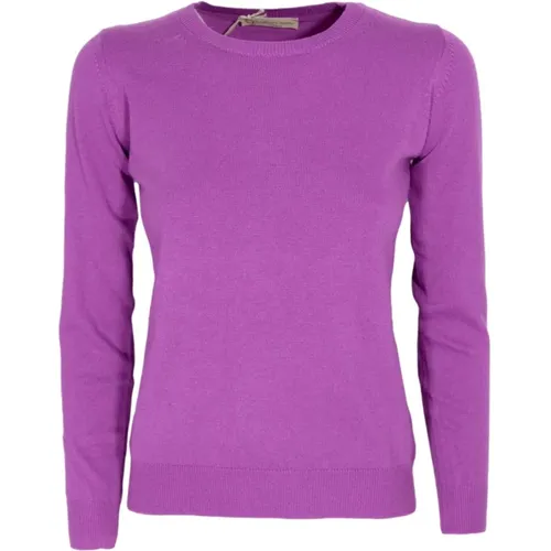 Lila Kaschmir und Wollpullover , Damen, Größe: M - CASHMERE COMPANY - Modalova