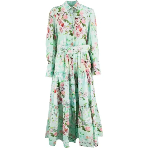 Floral Linen Dress Vivaio , female, Sizes: L, M, S - MC2 Saint Barth - Modalova