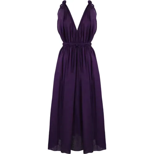 Plisse Linen Maxi Dress , female, Sizes: S, 2XS, XS - Liviana Conti - Modalova