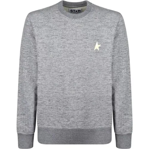 Mélange Grey Sweatshirt with Gold Star , male, Sizes: M, L, XL - Golden Goose - Modalova