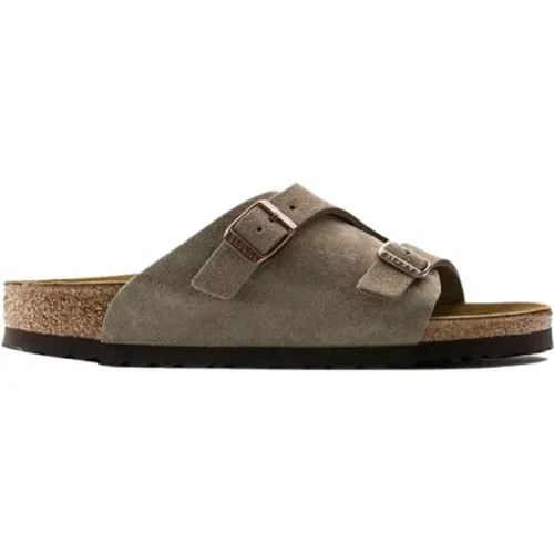 Stylish Suede Sandals in Taupe , male, Sizes: 8 UK, 10 UK, 6 UK, 9 UK, 7 UK - Birkenstock - Modalova