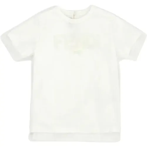Weiße Fashionista T-Shirt mit gesticktem Logo - Fendi - Modalova
