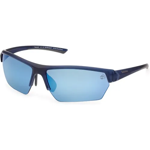 Rechteckige polarisierte Sonnenbrille blau verspiegelt - Timberland - Modalova