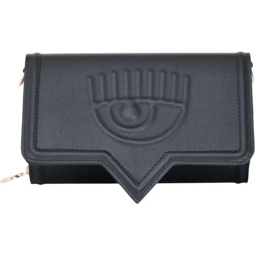 Eyelike Schwarze Clutch mit Abnehmbarer Kette , Damen, Größe: ONE Size - Chiara Ferragni Collection - Modalova