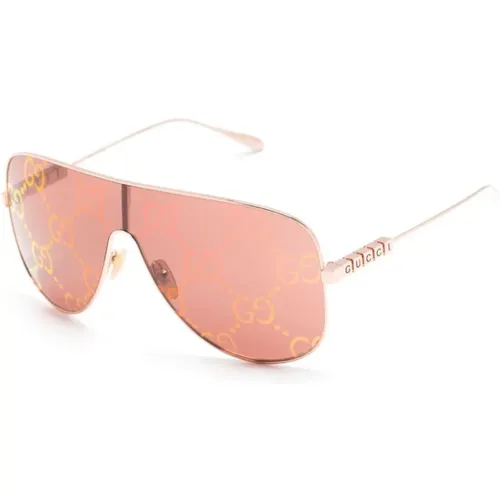 Goldene Sonnenbrille mit Originalzubehör , Damen, Größe: ONE Size - Gucci - Modalova