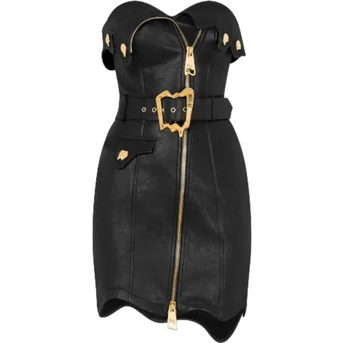 Casual Leather Dress , female, Sizes: S - Moschino - Modalova