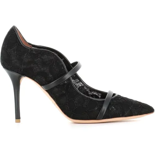 Lace and Leather Heeled Décolleté , female, Sizes: 7 UK - Malone Souliers - Modalova