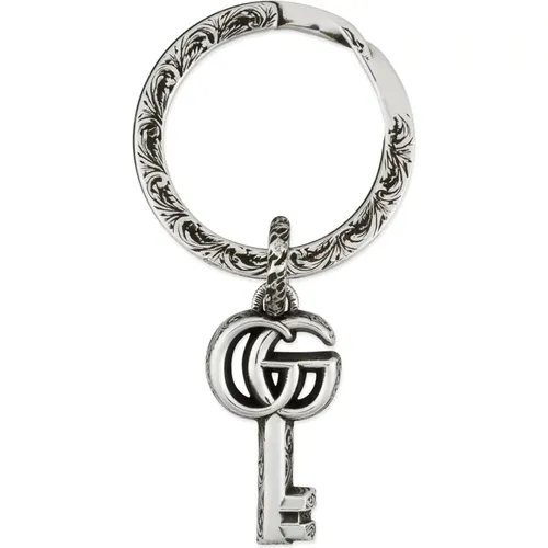 Schlüsselanhänger mit Schlüssel und doppelten G-Details , Damen, Größe: ONE Size - Gucci - Modalova