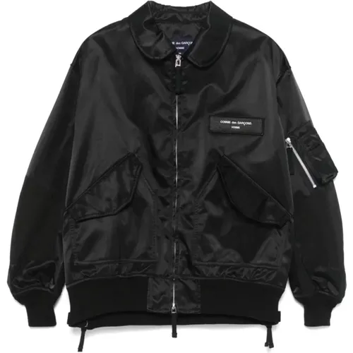 Zip Jacket with Logo Patch , male, Sizes: M - Comme des Garçons - Modalova