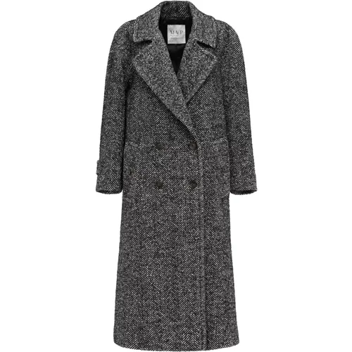 Checked Double-Breasted Over Coat , female, Sizes: 2XS - MVP wardrobe - Modalova