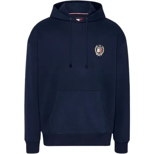 Hooded Sweater with Embroidered Logo , male, Sizes: M - Tommy Hilfiger - Modalova