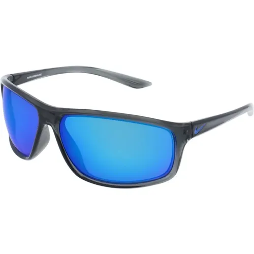Adrenaline Sunglasses in Dark Grey/Blue , male, Sizes: 66 MM - Nike - Modalova