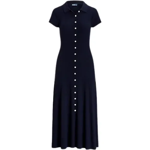 Navy Hunter Merino Wool Long Dress , female, Sizes: S, L - Ralph Lauren - Modalova