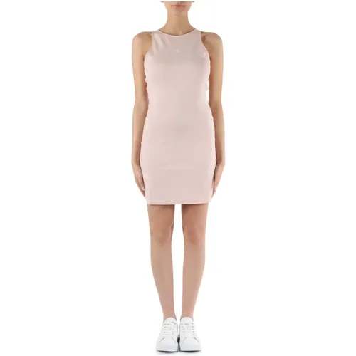 Retro Viskose Kleid mit Logo-Print , Damen, Größe: S - Calvin Klein Jeans - Modalova