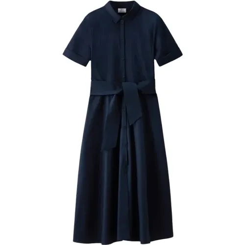 Klassisches Baumwoll-Midi-Kleid , Damen, Größe: M - Woolrich - Modalova