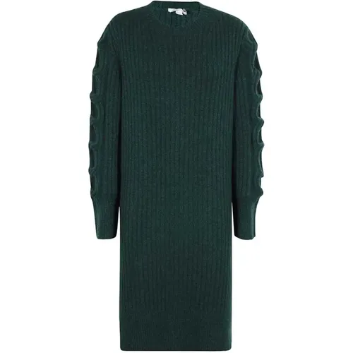 Gerippter Crew-neck Cashmere Sweater mit Seitenschlitzen - Stella Mccartney - Modalova