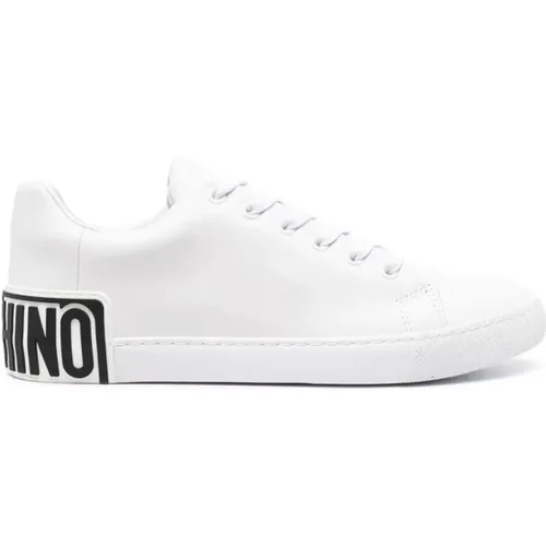 Weiße Logo Sneakers , Herren, Größe: 44 EU - Moschino - Modalova