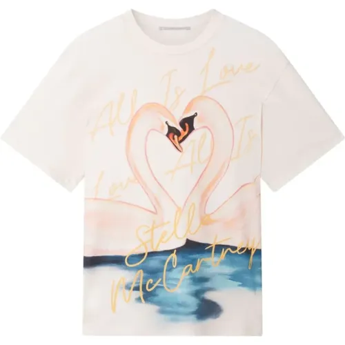 Kissing Swans T-shirts and Polos , female, Sizes: XS, S - Stella Mccartney - Modalova