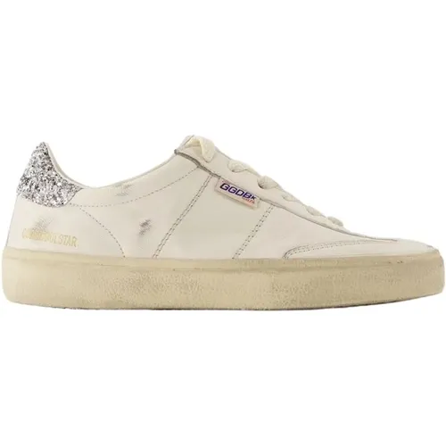 Weiß/Silber Leder Sneakers - Golden Goose - Modalova