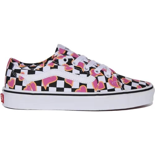 Black Heart Checkerboard Skate Trainers , female, Sizes: 3 1/2 UK - Vans - Modalova