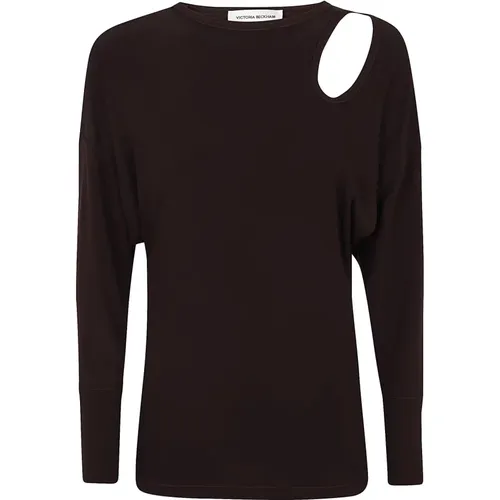 Jersey Twist Top Aw24 , female, Sizes: S - Victoria Beckham - Modalova