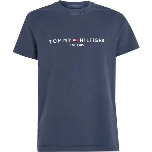 Stilvolles Garment Dye T-Shirt , Herren, Größe: XL - Tommy Hilfiger - Modalova