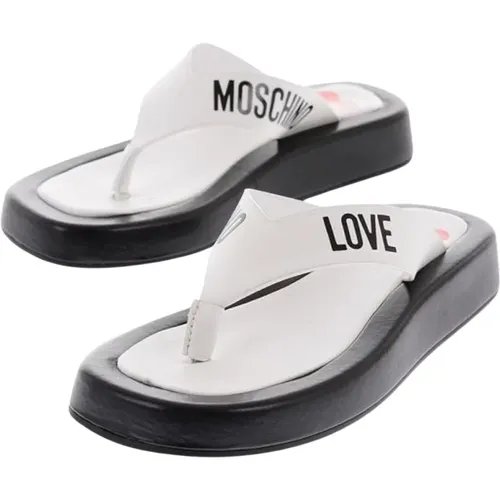 Two-Tone Thong Sandals for Summer , female, Sizes: 6 UK, 7 UK, 5 UK, 3 UK - Moschino - Modalova