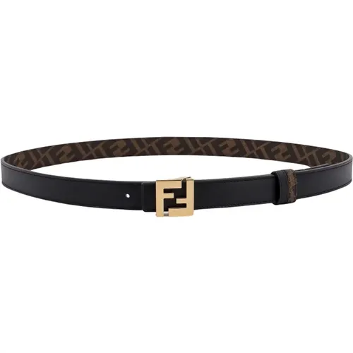 Reversible Leather Belt with FF , male, Sizes: 95 CM, 90 CM - Fendi - Modalova