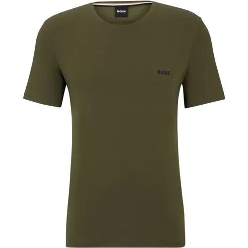 Stretch-Baumwoll-T-Shirt - Kurzarm , Herren, Größe: M - Hugo Boss - Modalova