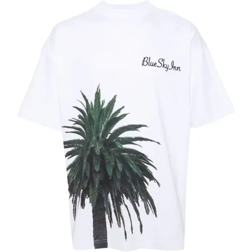 T-Shirts und Polos mit Palm Tree Print , Herren, Größe: XL - Blue Sky Inn - Modalova