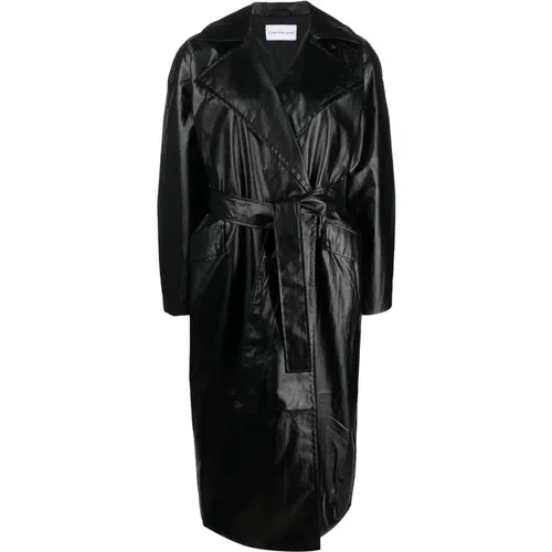 Glossy trench coat , female, Sizes: M - Calvin Klein Jeans - Modalova