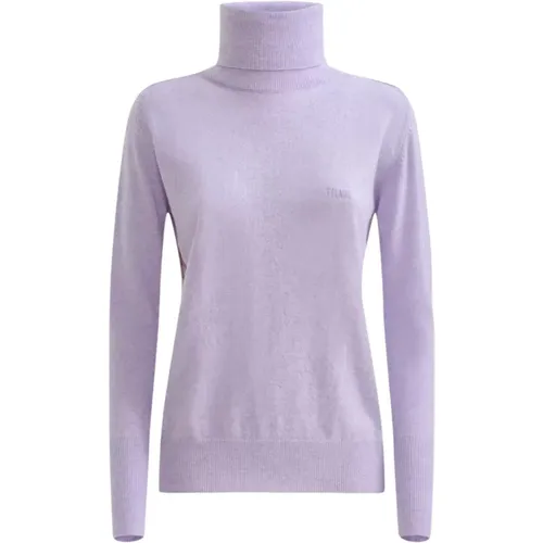 Geo Profile Wool Blend Turtleneck Sweater , female, Sizes: S - Alviero Martini 1a Classe - Modalova