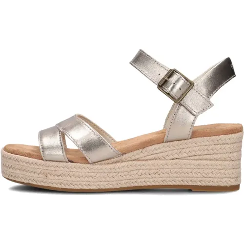 Goldene Audrey Sandalen , Damen, Größe: 37 EU - TOMS - Modalova