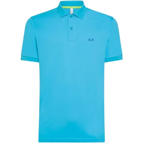 Solid Regular Polo Shirt in Turquoise , male, Sizes: XL, 2XL, M - Sun68 - Modalova
