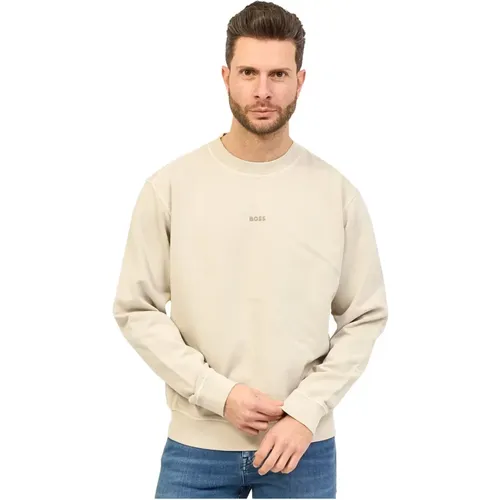 Sweater with Logo Print , male, Sizes: XL, S, M, L - Hugo Boss - Modalova