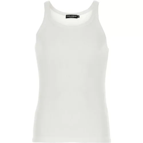Ärmelloses Top,Lässiges Baumwoll-T-Shirt für Männer - Dolce & Gabbana - Modalova