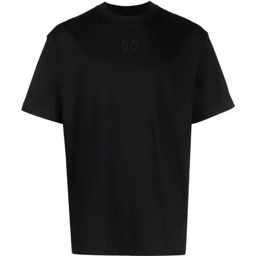 Schwarzes Baumwoll-Logo-T-Shirt , Herren, Größe: L - 44 Label Group - Modalova