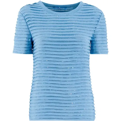 Crystal Embellished Knitted T-shirt , female, Sizes: L, XS, S, M - Ermanno Scervino - Modalova