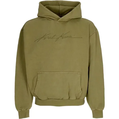 Autograph Heavy Hoodie mit Fronttasche , Herren, Größe: M - Karl Kani - Modalova