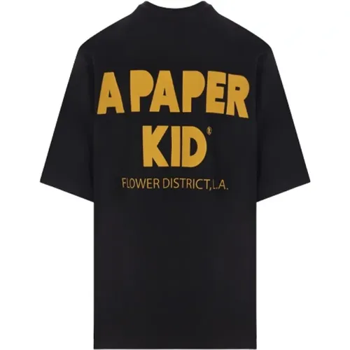 Logo Print Oversize T-shirt , male, Sizes: S, L - A Paper Kid - Modalova