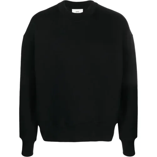 Schwarzer Logo-Patch Pullover , Herren, Größe: XL - Ami Paris - Modalova